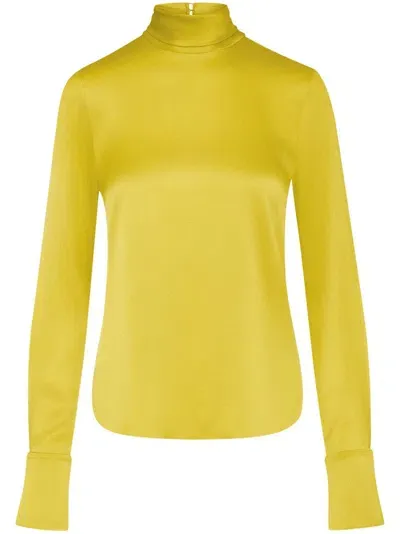 Oscar De La Renta Silk Blouse In Yellow