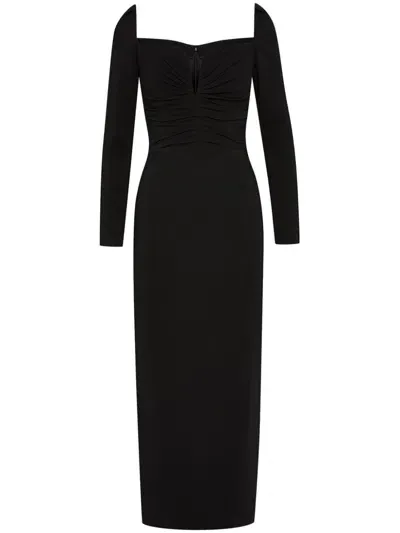 Oscar De La Renta Sweetheart-neck Cocktail Dress In Black