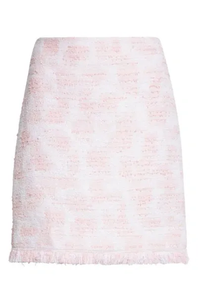 Oscar De La Renta Textured Tweed Mini Skirt In Light Pink