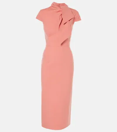 Oscar De La Renta Wool-blend Midi Dress In Red