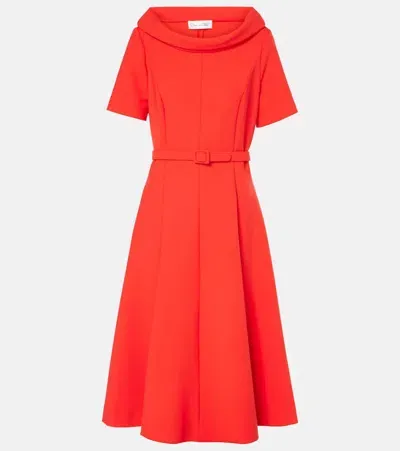 Oscar De La Renta Wool-blend Midi Dress In Red