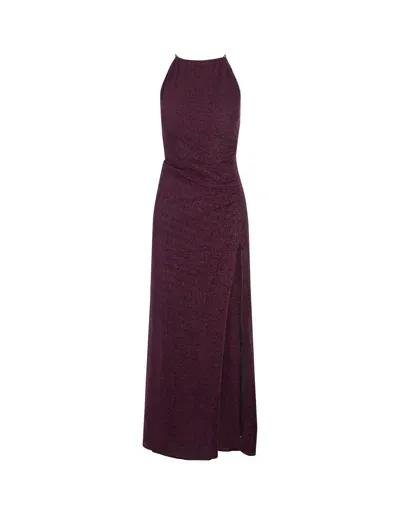 Oseree Aubergine Lumiere Long Dress In Purple