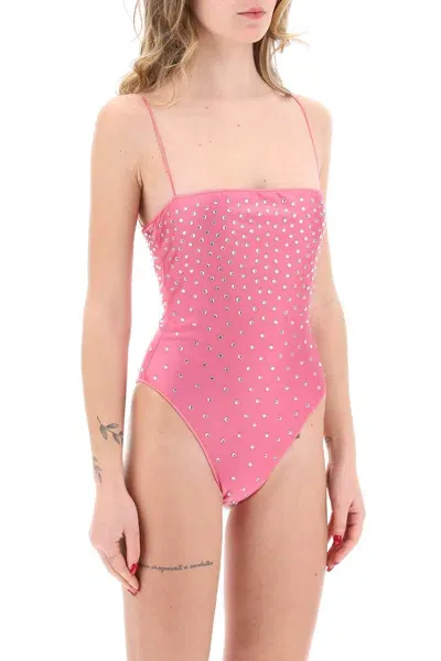 Oseree Costume Intero Con Cristalli In Pink