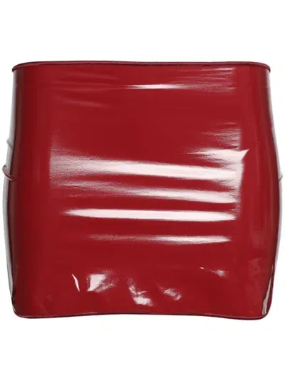 Oseree Faux-leather Mini Skirt In Red