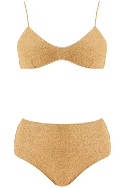 Oseree Oséree High Waisted Lumière Bikini Set In Gold