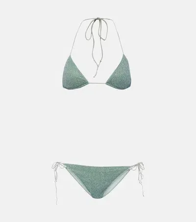 Oseree Oséree Lumière Triangle Bikini Set In Green