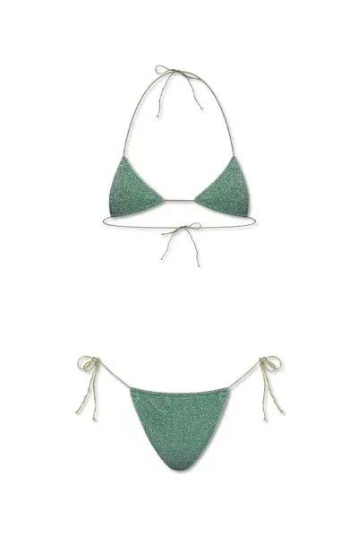 Oseree Oséree Lumière Glitter Tied Bikini Set In Green