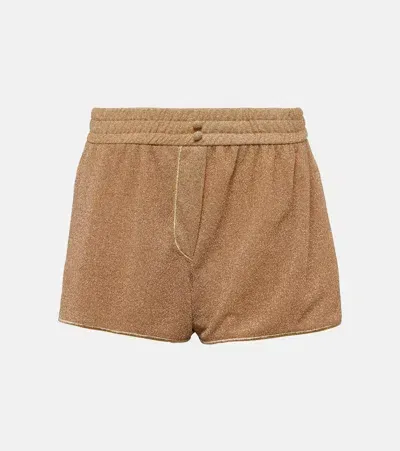 Oseree Lumière Lurex Shorts In Neutrals