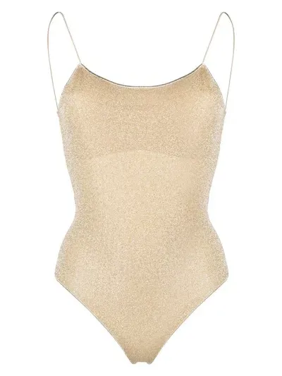 Oseree Lumiere Scoop-neck Swimsuit In Gold