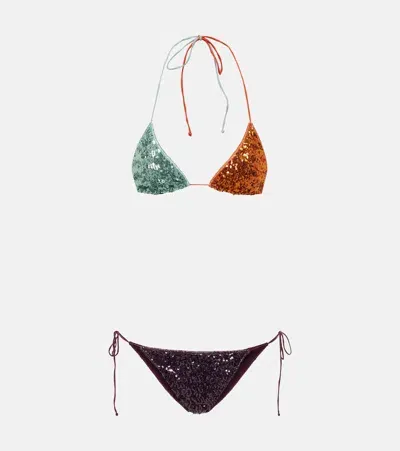 Oseree Sequined Bikini In Multicolor