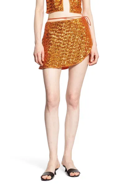 Oseree Woman Orange Skirts In Brown