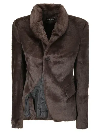 Ottolinger Furry Deconstructed Blazer In Brown