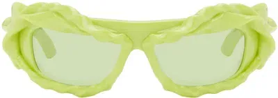 Ottolinger Green Twisted Sunglasses In Acid Green