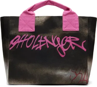 Ottolinger Pink & Black Maxi Tote In Pink Graffiti