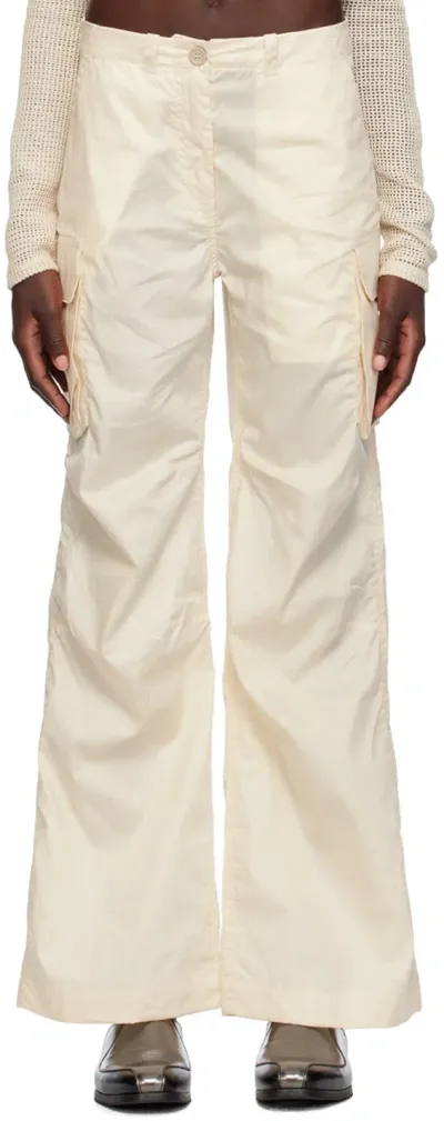 Our Legacy Beige Peak Trousers In Pearl Beige Cotton C