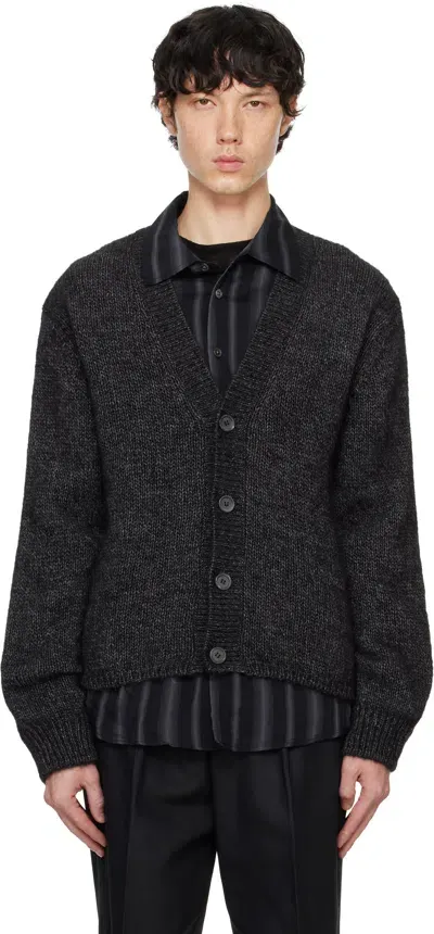 Our Legacy Black Academy Cardigan In Pepe Nero Airy Alpac