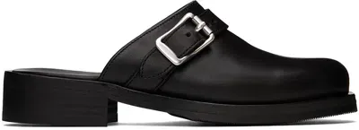 Our Legacy Black Camion Mules In Black Leather