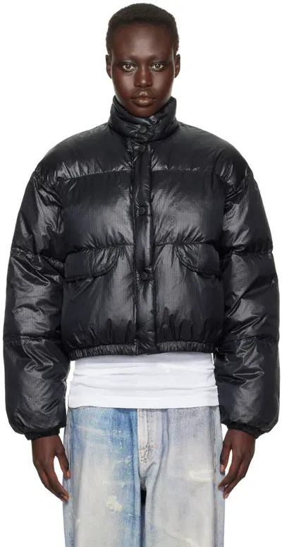 Our Legacy Black Cropped Inhale Puffa Down Jacket