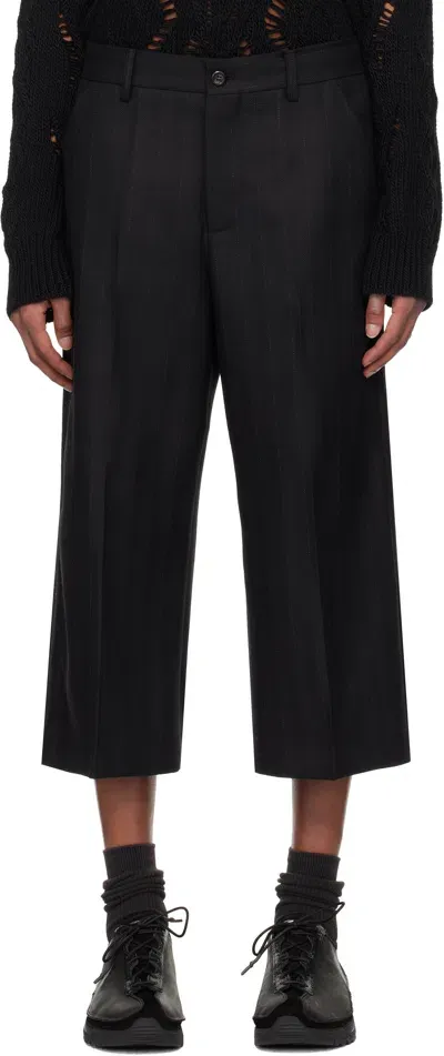 Our Legacy Black Tuxedo Capri Trousers In Maitre D Black Wool