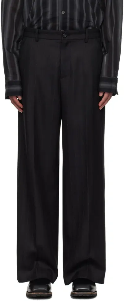 Our Legacy Black Virgin Wool Sailor Trousers In Maitre D Black Wool