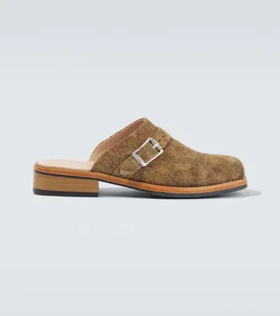 Our Legacy Camion Suede Clogs In Brown