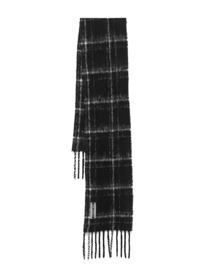 Our Legacy Estate Scarf Accessories In Black Fuzzy Alpaca Check