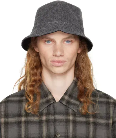 Our Legacy Gray Mohair & Wool Bucket Hat In Island Grey Hairy Mo