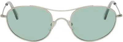 Our Legacy Silver Zwan Sunglasses In Matte Silver