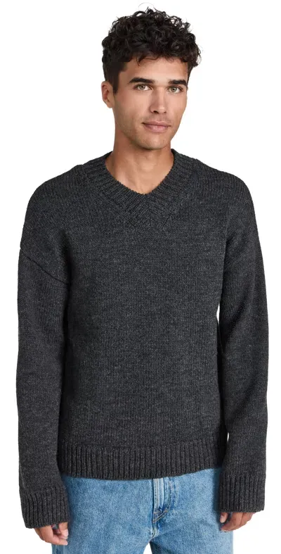 Our Legacy Sonar V-neck Sweater Ash Melange Stately Wool