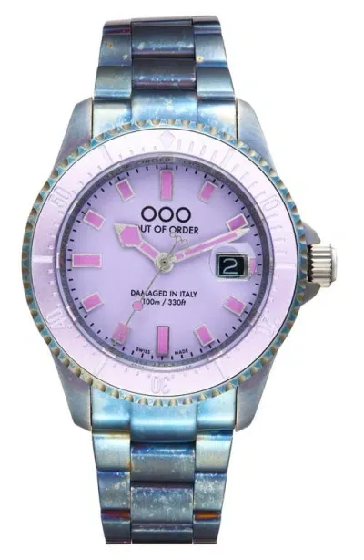 Out Of Order Casanova Bracelet Watch, 44mm In Light And Dark Purple