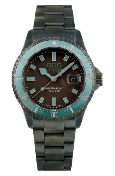 Out Of Order Casanova Bracelet Watch, 44mm In Turquoise And Brown