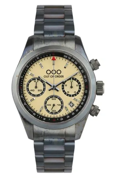 Out Of Order Sporty Cronografo Chronograph Bracelet Watch, 40mm In Cream