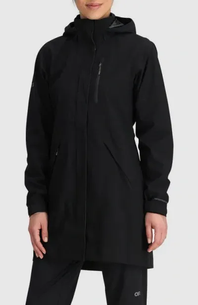 Outdoor Research Aspire 3l Waterproof & Windproof Jacket In Black