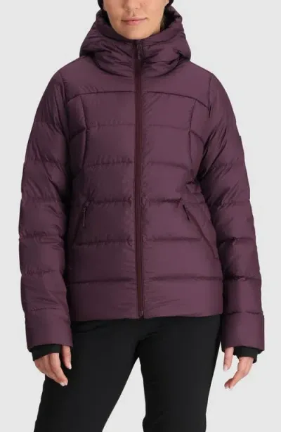 Outdoor Research Coldfront Hooded 700 Fill Power Down Puffer Jacket In Amethyst