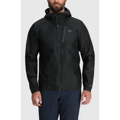 Outdoor Research Helium Rain Ultralight Hooded Jacket In Black