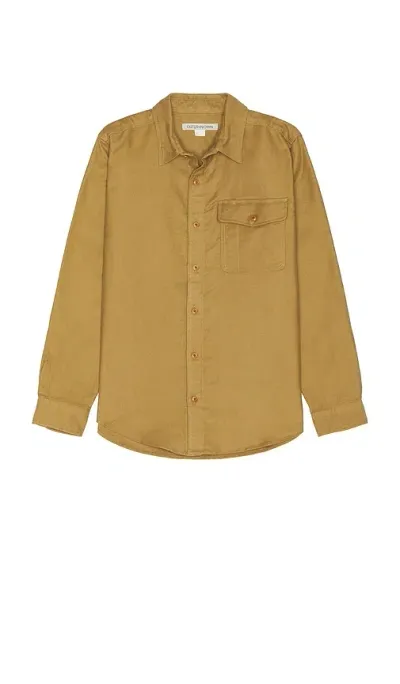 Outerknown Terra Nova Moleskin Shirt In Brown