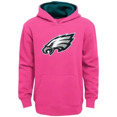 Outerstuff Girls Youth Pink Philadelphia Eagles Prime Pullover Hoodie