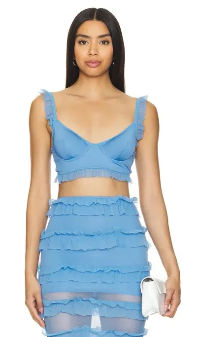 Ow Collection Gracie Bustier Top In Baby Blue