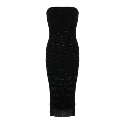 Ow Collection Opal Rhinestone Dress In Black