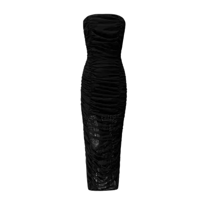 Ow Collection Sandy Chiffion Maxi Dress In Black