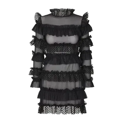 Ow Collection Women's Grace Ruffle Dress - Black