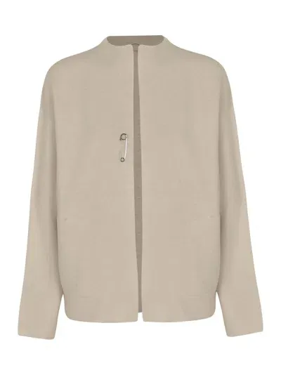 Oyuna Pin Applique Knit Jacket In Ivory