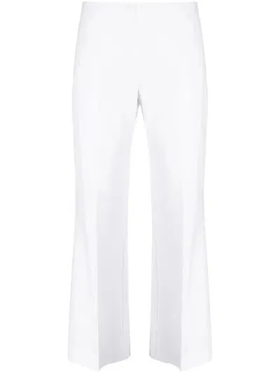 P.a.r.o.s.h . Stretch-wool Flared Cropped Trousers In White