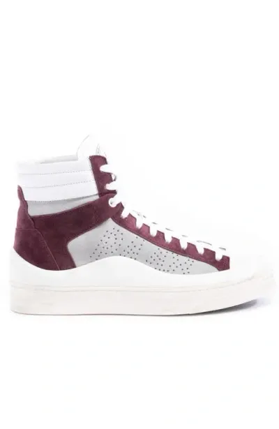 P448 Rail Sneaker In White Burgundy