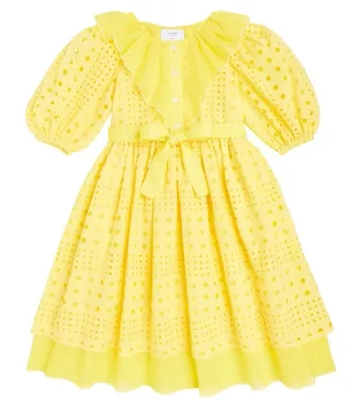 Paade Mode Kids' Delta Cotton Dress In Gelb