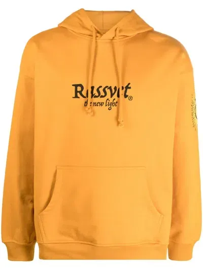 Paccbet Logo-print Drawstring Hoodie In Yellow