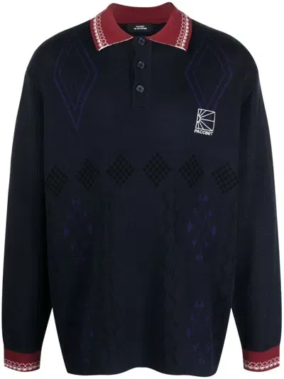 Paccbet Logo-print Long-sleeve Jumper In Blue