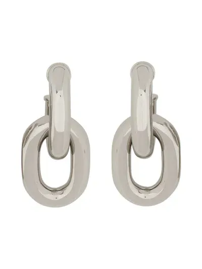 Rabanne Double Hoop Earrings Xl Link In Silver