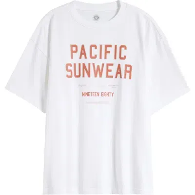 Pacsun 1980 Logo Cotton Graphic T-shirt In White