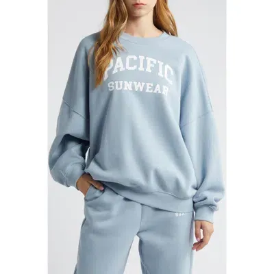 Pacsun Arch Oversize Sweatshirt In Dusty Blue